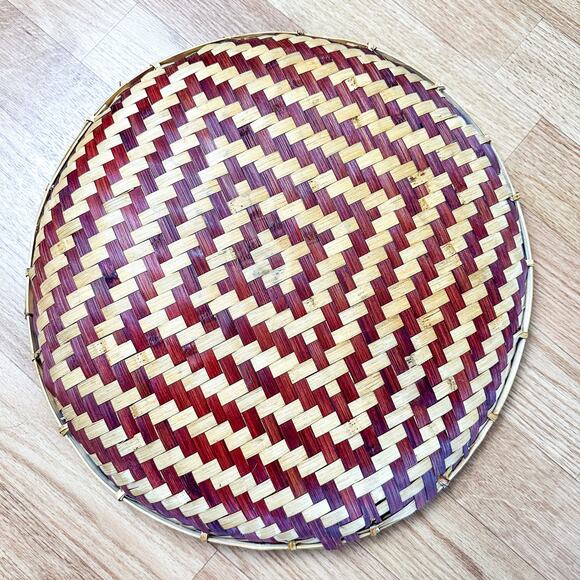 Vintage Basket Winnowing Woven Reed Tray Basket - Picture 1 of 5